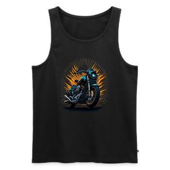 Klassisches Motorrad - Männer Premium Bio Tank Top - Schwarz - Vorne - AI Model Male 178 light (178cm)