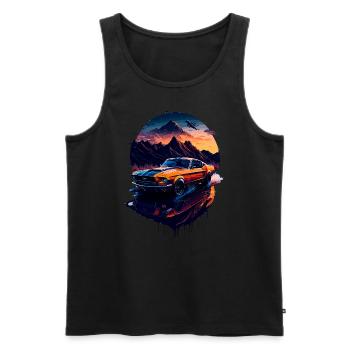 Klassischer Sportwagen - Männer Premium Bio Tank Top - Schwarz - Vorne - AI Model Male 178 light (178cm)