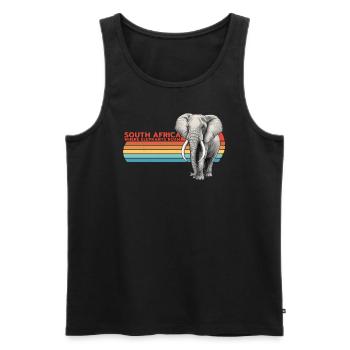 Elefant Südafrika - Männer Premium Bio Tank Top - Schwarz - Vorne - Michal (187cm)