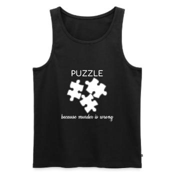 Puzzle Because Murder Is Wrong Lustiges Geschenk - Männer Premium Bio Tank Top - Schwarz - Vorne - AI Model Male 178 light (178cm)