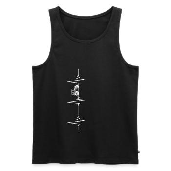 Agriculture en tracteur Heartbeat - Débardeur bio Premium Homme - noir - Devant - Michal (187cm)