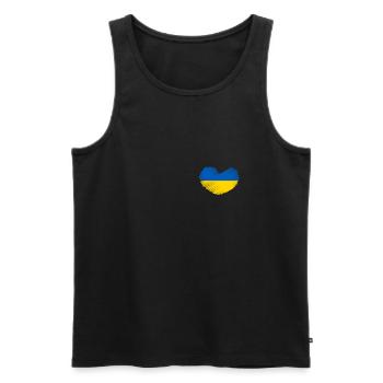 Ukraine Heart Ukrajina Country Ukrainians Ukrainian Fun - Men's Premium Organic Tank Top - black - Front - AI Model Male 178 light (178cm)