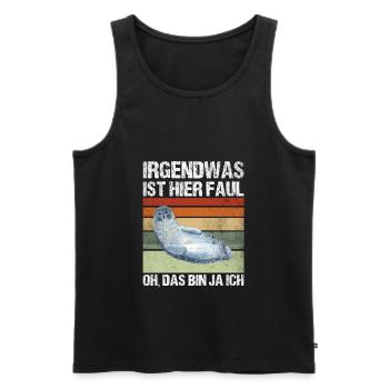 Irgendwas Ist Hier Faul Oh Das Bin Ja Ich Robbe - Männer Premium Bio Tank Top - Schwarz - Vorne - AI Model Male 178 light (178cm)