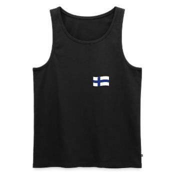 Finnland Flagge Finland Fahne Finnish Finn Land - Männer Premium Bio Tank Top - Schwarz - Vorne - AI Model Male 178 light (178cm)
