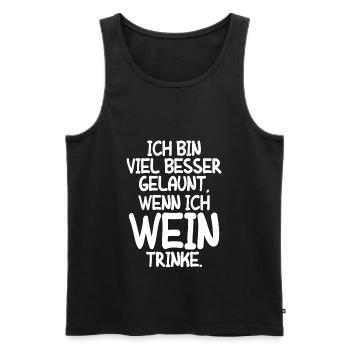 Vino Weinliebhaber Geschenk Wein Weinfest Rotwein - Männer Premium Bio Tank Top - Schwarz - Vorne - Michal (187cm)