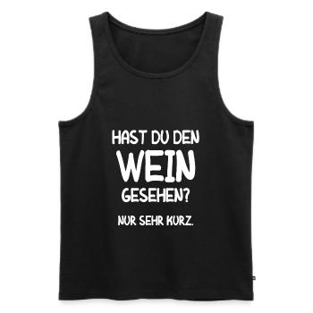Vino Weinliebhaber Geschenk Wein Weinfest Rotwein - Männer Premium Bio Tank Top - Schwarz - Vorne - Michal (187cm)