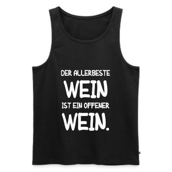 Vino Weinliebhaber Geschenk Wein Weinfest Rotwein - Männer Premium Bio Tank Top - Schwarz - Vorne - Michal (187cm)