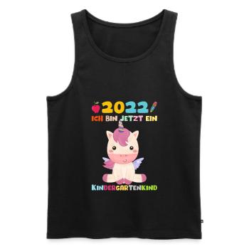 Kindergarten 2022 Ich Komme Einhorn Kita Geschenk - Männer Premium Bio Tank Top - Schwarz - Vorne - Michal (187cm)