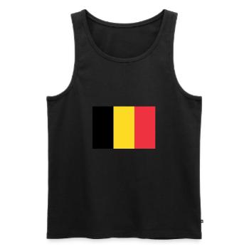 Drapeau belge Belgique Drapeau belge Belge - Débardeur bio Premium Homme - noir - Devant - AI Model Male 178 light (178cm)
