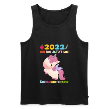 Kindergarten 2022 Ich Komme Einhorn Kita Geschenk - Männer Premium Bio Tank Top - Schwarz - Vorne - Michal (187cm)