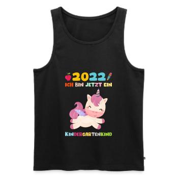 Kindergarten 2022 Ich Komme Einhorn Kita Geschenk - Männer Premium Bio Tank Top - Schwarz - Vorne - AI Model Male 178 light (178cm)