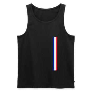 France Paris Tour Eiffel Français Flag Fun - Débardeur bio Premium Homme - noir - Devant - AI Model Male 178 light (178cm)
