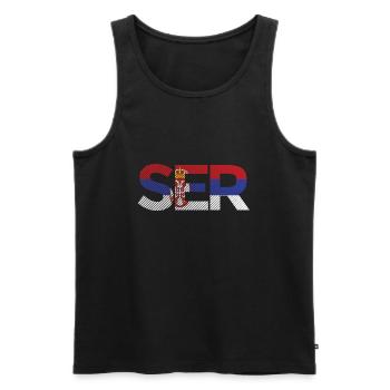 Serbie Drapeau Srbija Couleurs serbes Yougoslavie - Débardeur bio Premium Homme - noir - Devant - Michal (187cm)