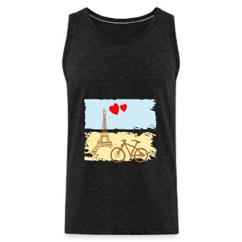 Paris Tour Eiffel France Baguette Ville Amour - Débardeur bio Premium Homme - charbon - Devant - Alexander (188cm)