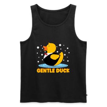 Gentle Badeente Gummiente - Männer Premium Bio Tank Top - Schwarz - Vorne - Michal (187cm)