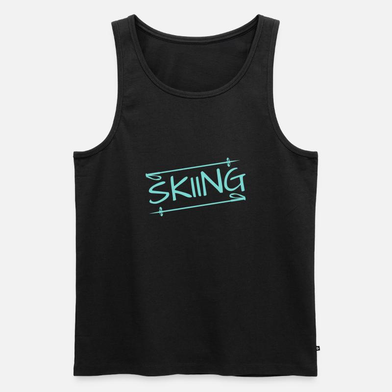 Skiing - Männer Premium Bio Tank Top - Schwarz