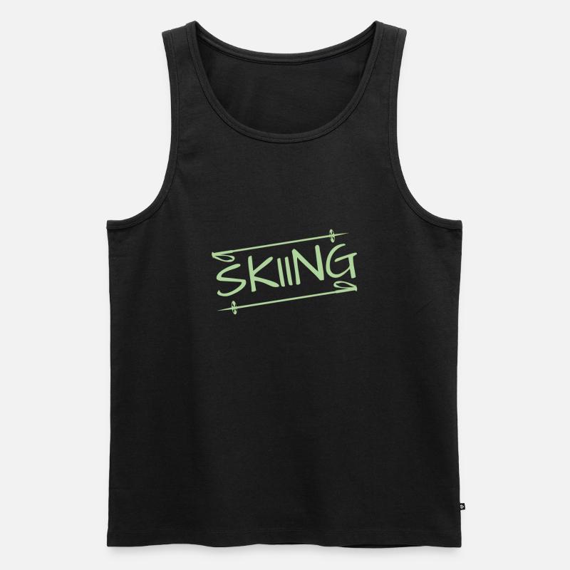 Skiing - Männer Premium Bio Tank Top - Schwarz