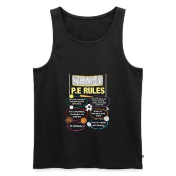 Sports Teacher Physical Education Coach School T Shirt - Men's Premium Organic Tank Top - black - Front - AI Model Male 178 light (178cm)