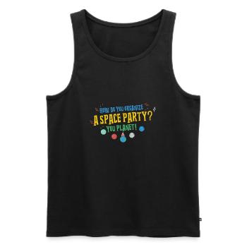 Space wordplay space galaxy planet - Men's Premium Organic Tank Top - black - Front - AI Model Male 178 light (178cm)