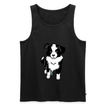 Border Collie Dog Lovers Dogs Dog - Men's Premium Organic Tank Top - black - Front - AI Model Male 178 light (178cm)