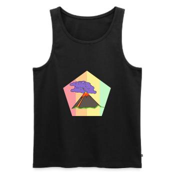 Retro Vulkan Lava Geologie Hawaii Eruption Vintage - Männer Premium Bio Tank Top - Schwarz - Vorne - Michal (187cm)