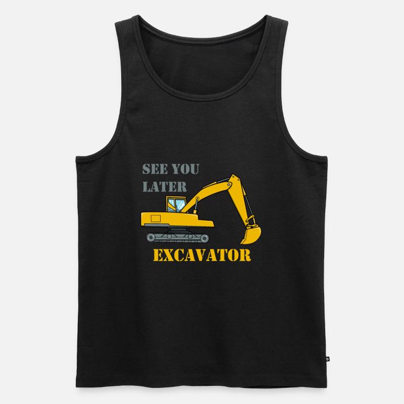 Bagger Schaufel Bauarbeiter Baggerfahrer Geschenk - Männer Premium Bio Tank Top - Schwarz