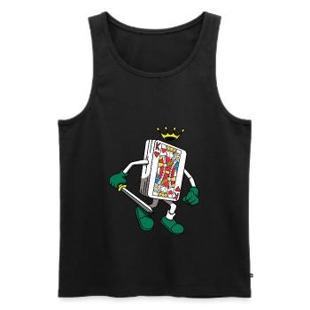 Heart King Poker Card Play Deck Casino Holdem - Men's Premium Organic Tank Top - black - Front - Michal (187cm)