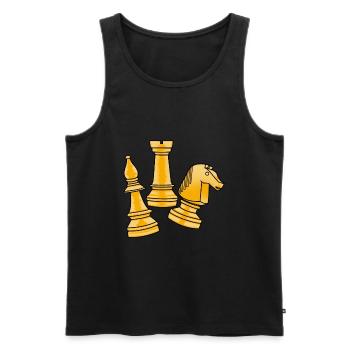 Roi des échecs Roi des échecs Pièce d'échecs Jeu de société - Débardeur bio Premium Homme - noir - Devant - AI Model Male 178 light (178cm)