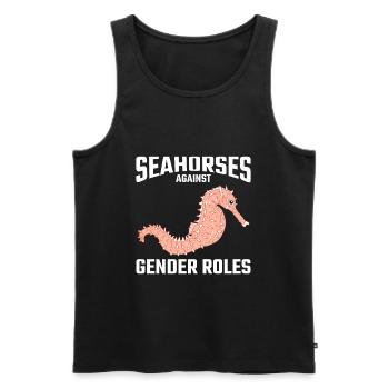 Hippocampes mer Féminisme égalité des droits - Débardeur bio Premium Homme - noir - Devant - Michal (187cm)