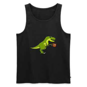 Tee Dinosaurier T Rex Tyrannosaurus Wortspiel - Männer Premium Bio Tank Top - Schwarz - Vorne - AI Model Male 178 light (178cm)