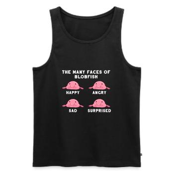 Blobfisch Gesichter Hässlicher Fisch Blob Ozean - Men's Premium Organic Tank Top - black - Front - AI Model Male 178 light (178cm)