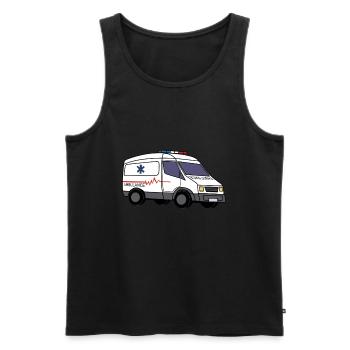 Krankenwagen Rettungsdienst Sanitäter Notarzt - Männer Premium Bio Tank Top - Schwarz - Vorne - Michal (187cm)