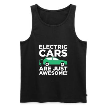 Les avantages des voitures électriques contre les diesels incinérés - Débardeur bio Premium Homme - noir - Devant - Michal (187cm)