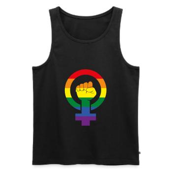 Patriarchy Feminism Protest LGBTQ Feminist - Men's Premium Organic Tank Top - black - Front - Michal (187cm)