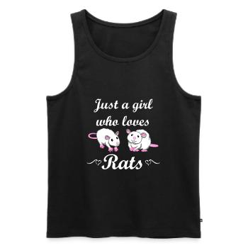 Rat girl mouse rat lovers gift - Men's Premium Organic Tank Top - black - Front - AI Model Male 178 light (178cm)