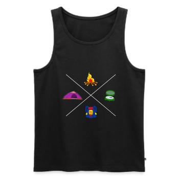 Boy Scout Camping Campfire Travel Adventure - Men's Premium Organic Tank Top - black - Front - Michal (187cm)