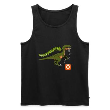 Dinosaur Flossoraptor dental floss dentist teeth - Men's Premium Organic Tank Top - black - Front - AI Model Male 178 light (178cm)