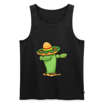 Mexico Cactus Sombrero Cadeau Mexicain - Débardeur bio Premium Homme - noir - Devant - Michal (187cm)