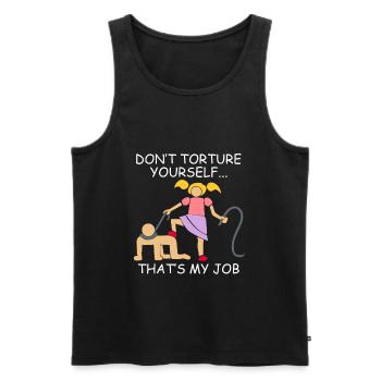 BDSM sex sadomaso submissive femdom bondage gift - Men's Premium Organic Tank Top - black - Front - AI Model Male 178 light (178cm)