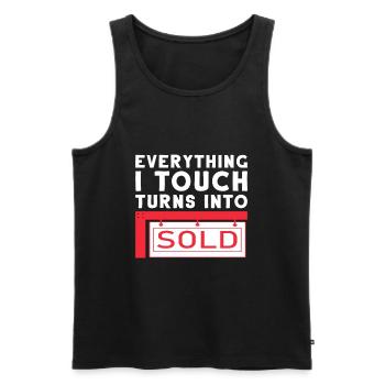 Real estate agent house flat for sale apartment - Men's Premium Organic Tank Top - black - Front - Michal (187cm)