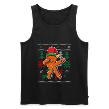 Lebkuchen Ugly Christmas Sweater Weihnachten - Männer Premium Bio Tank Top - Schwarz - Vorne - Michal (187cm)