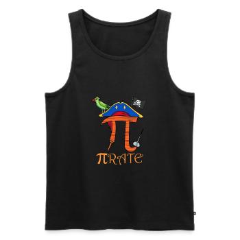 Pirate Math Pi Day Math Algebra Education - Men's Premium Organic Tank Top - black - Front - AI Model Male 178 light (178cm)
