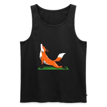 Yoga Fox Fuchs Méditation Yoga Renards Namaste - Débardeur bio Premium Homme - noir - Devant - Michal (187cm)