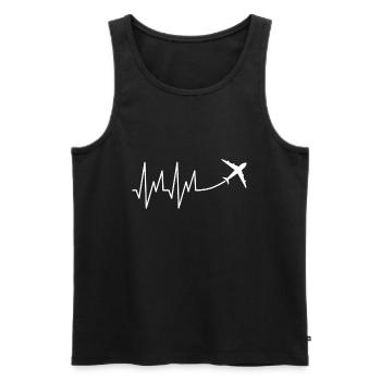Pilot plane aviator flying aviation gift - Men's Premium Organic Tank Top - black - Front - AI Model Male 178 light (178cm)