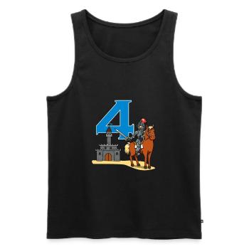 4ème anniversaire guerrier de château chevalier médiéval - Débardeur bio Premium Homme - noir - Devant - AI Model Male 178 light (178cm)