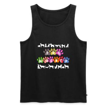 Dog dog walk dog mom dog owner - Men's Premium Organic Tank Top - black - Front - AI Model Male 178 light (178cm)