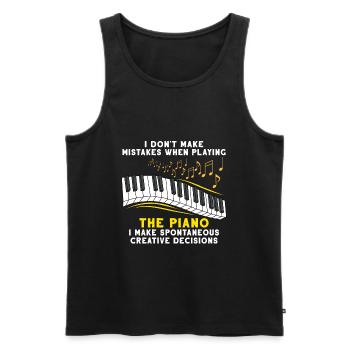 Klavier Musik Keyboard Musiker Instrument Geschenk - Männer Premium Bio Tank Top - Schwarz - Vorne - Michal (187cm)