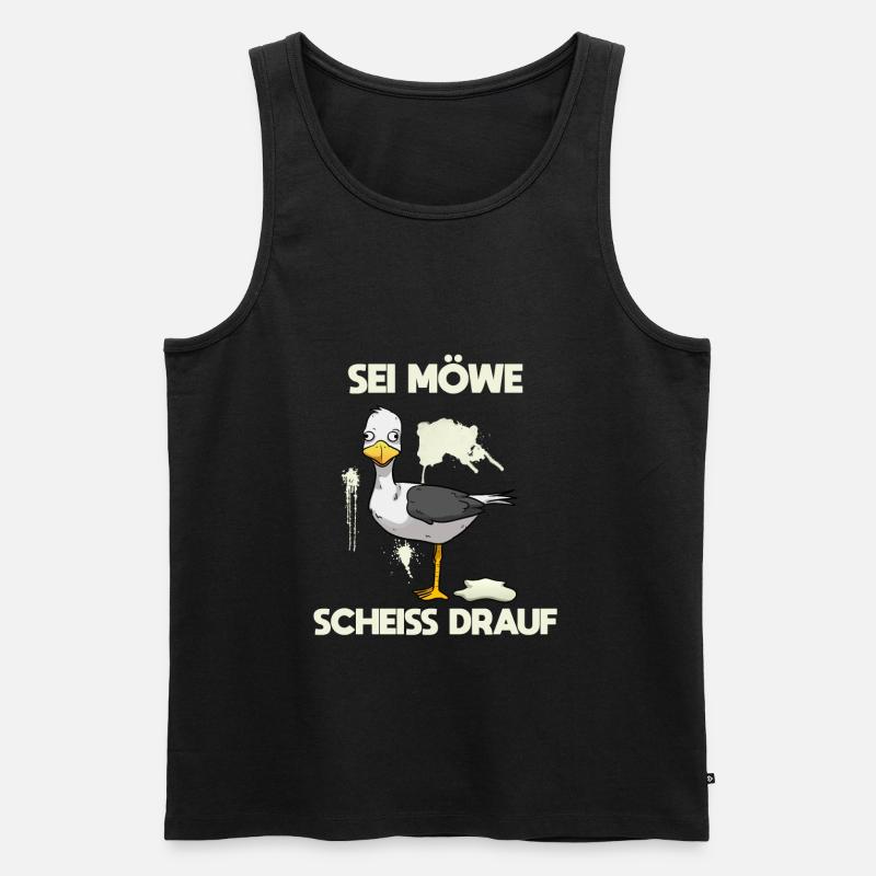 Sei Möwe, scheiß drauf Vogel - Männer Premium Bio Tank Top - Schwarz