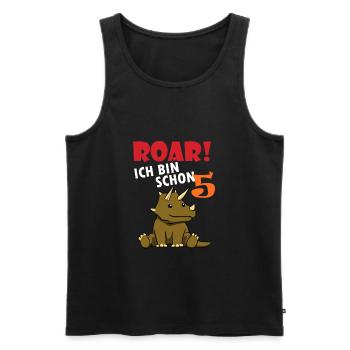 5. Geburtstag Dinosaurier Triceratops Geschenk - Männer Premium Bio Tank Top - Schwarz - Vorne - AI Model Male 178 light (178cm)