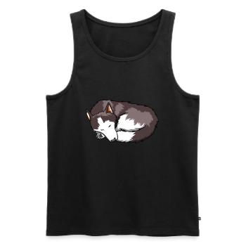 Sibirischer Husky Nope Rasse Schlafen Geschenk - Männer Premium Bio Tank Top - Schwarz - Vorne - Michal (187cm)
